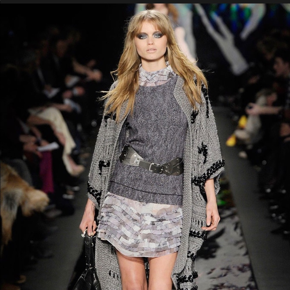 Diane Von Furstenberg Chiffon Long Sleeve Dress
